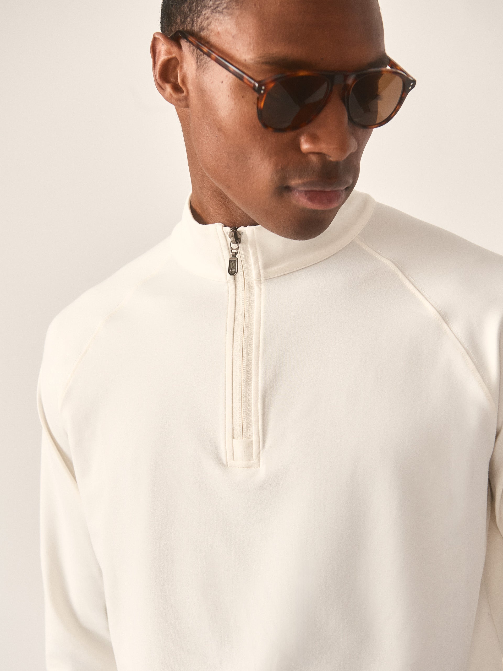 J.McLaughlin Featherweight polo in Off White made with Polyester.
