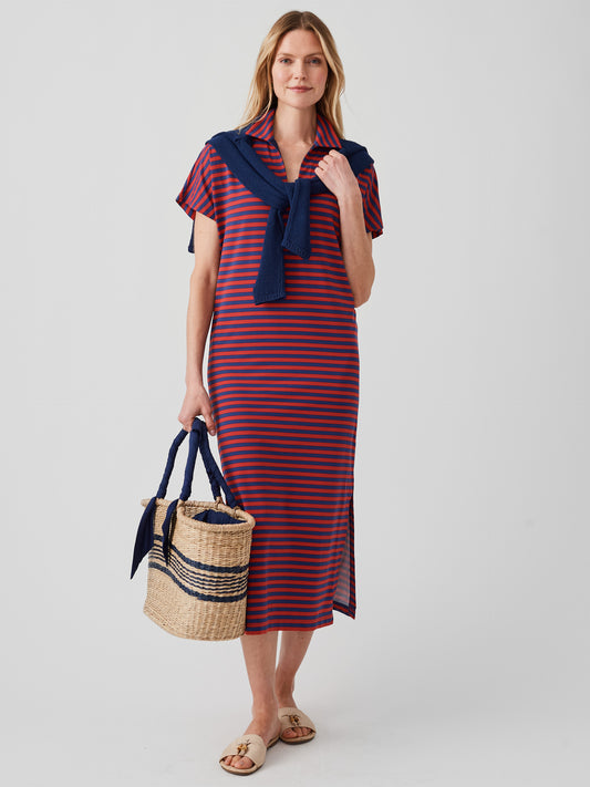 J.McLaughlin Alder dress in navy/red made with catalina cloth. 