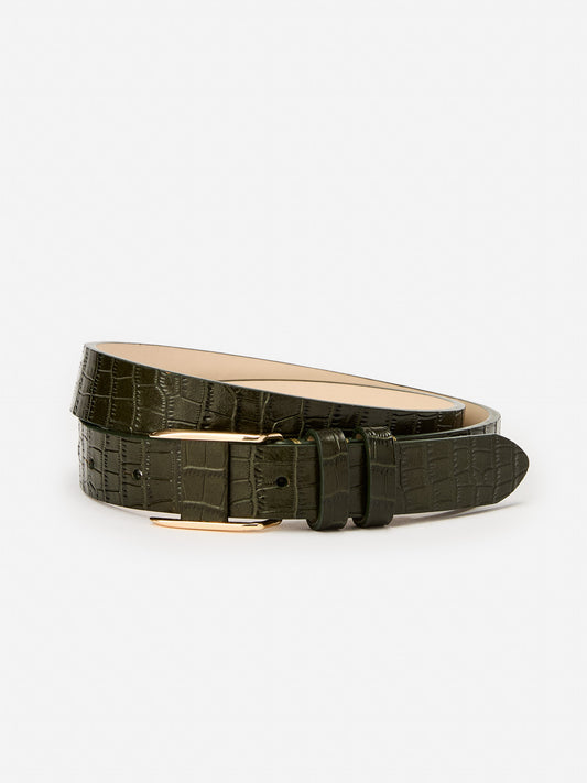 J.McLaughlin Allegra belt in olive made with leather.