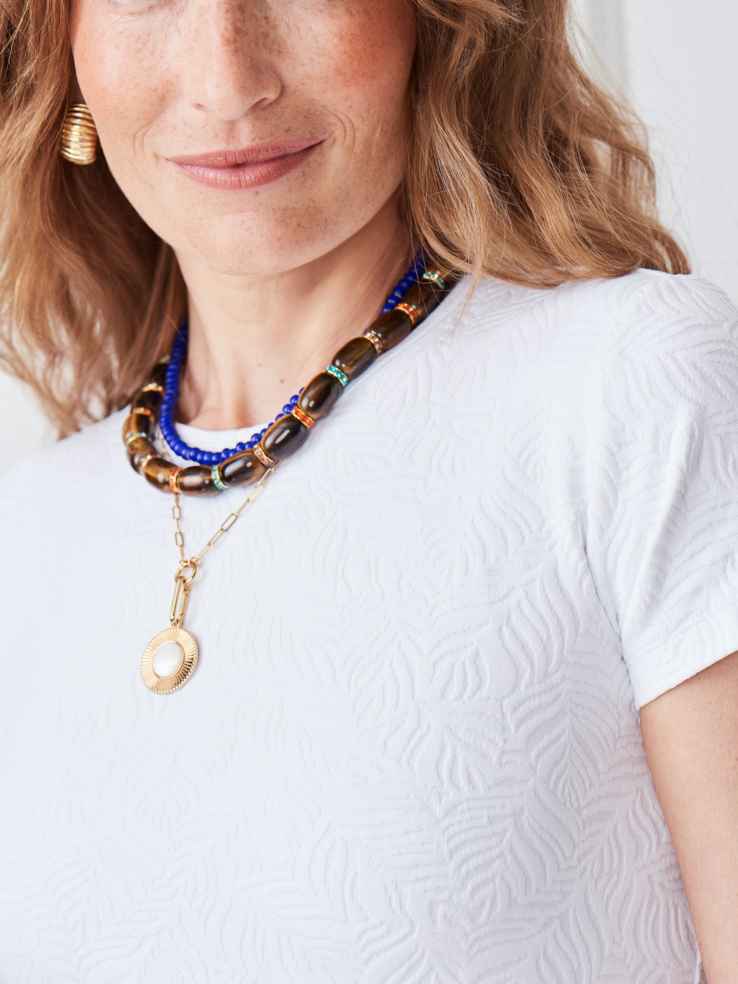 J.McLaughlin Allie tee in white made with catalina cloth.