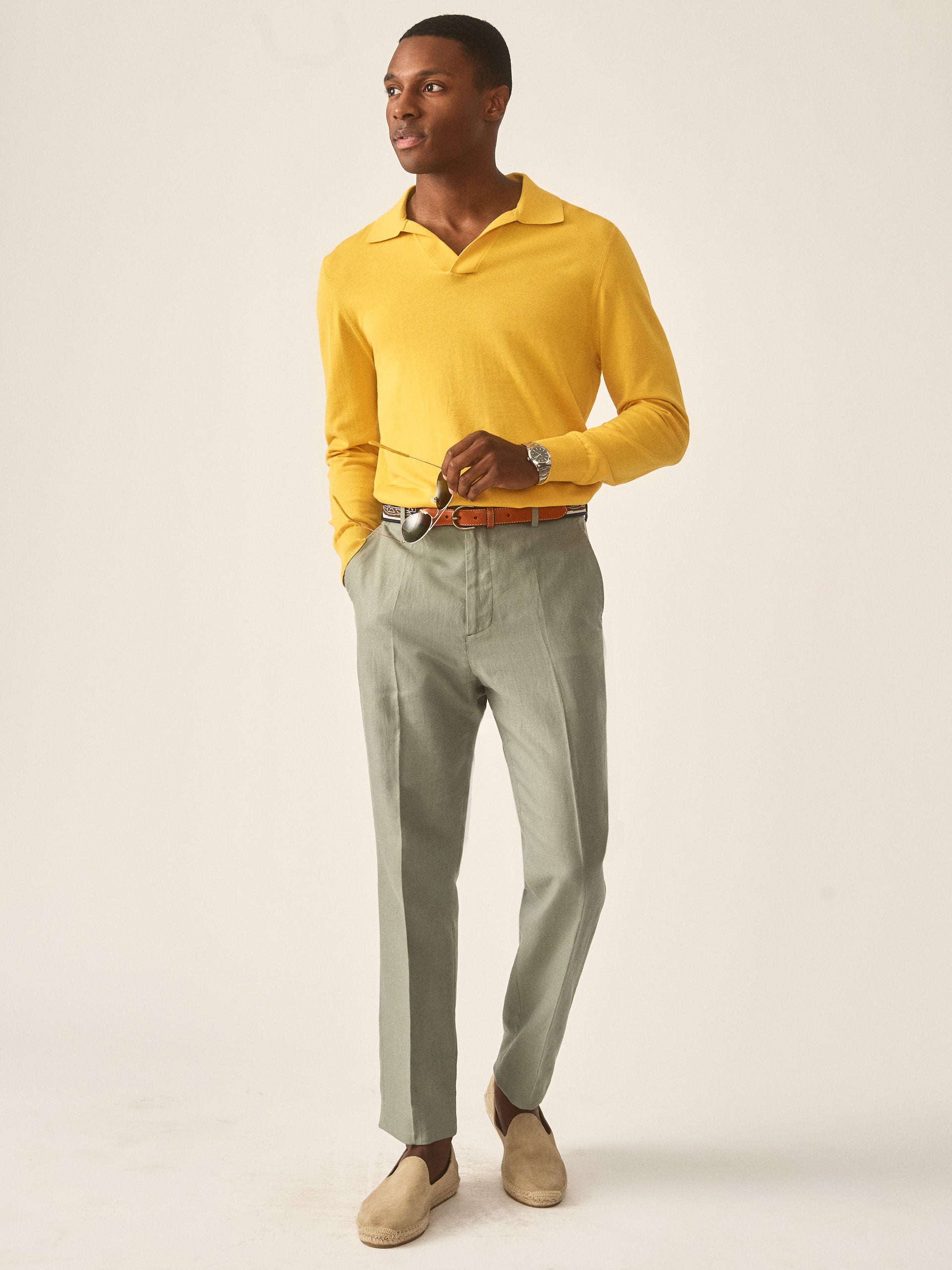 J.McLaughlin Amalfi sweater in Yellow made with Cotton. 