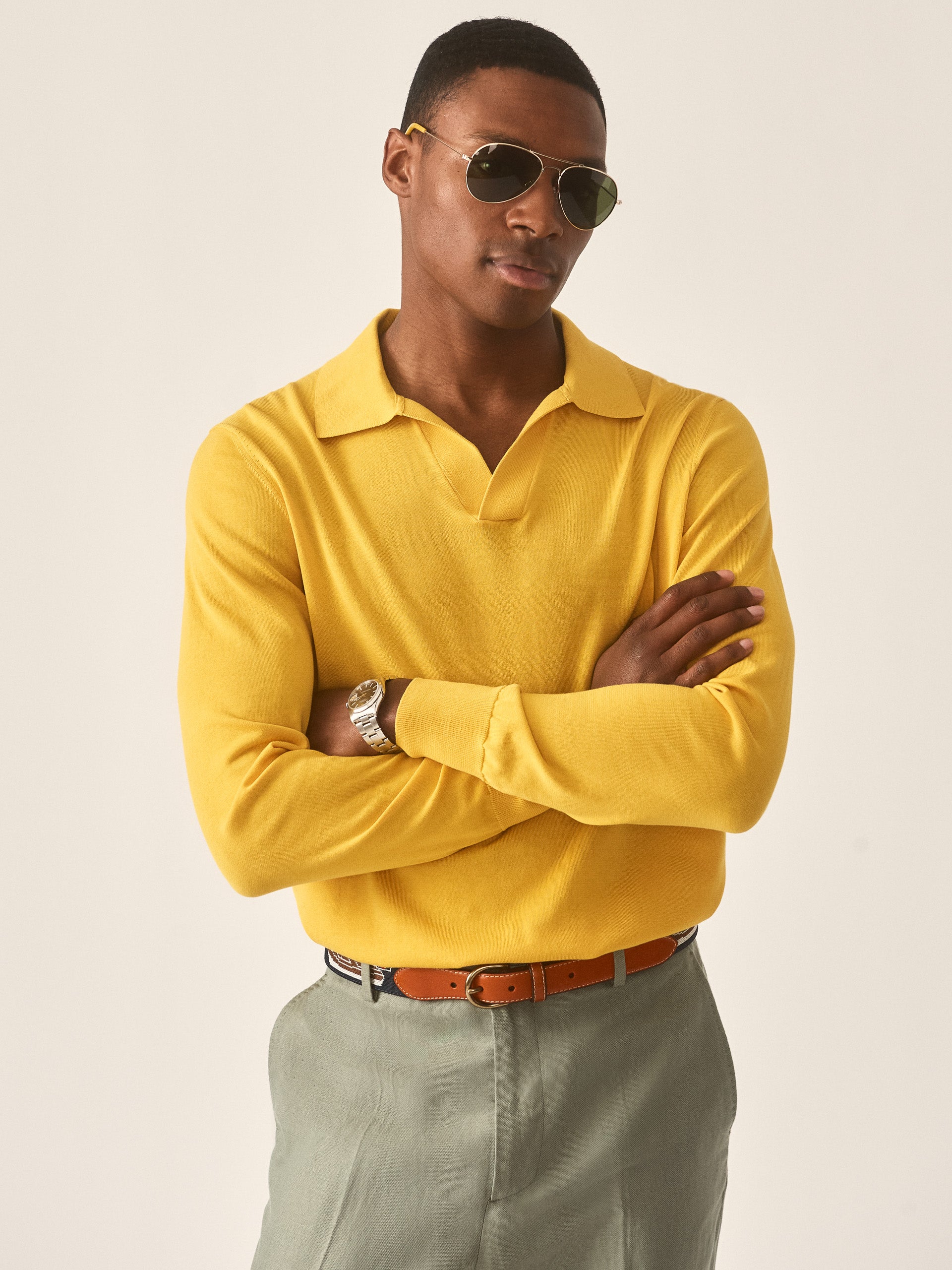 J.McLaughlin Amalfi sweater in Yellow made with Cotton. 