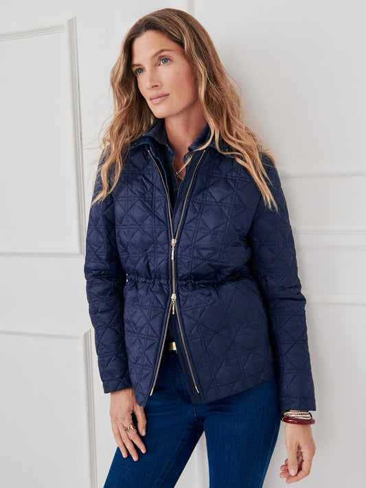 J.McLaughlin Ambrose jacket in navy made with nylon. 