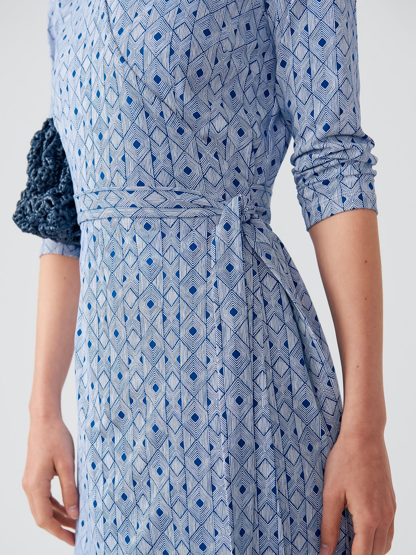 J.McLaughlin Amherst dress in navy/light blue made with Catalina cloth.