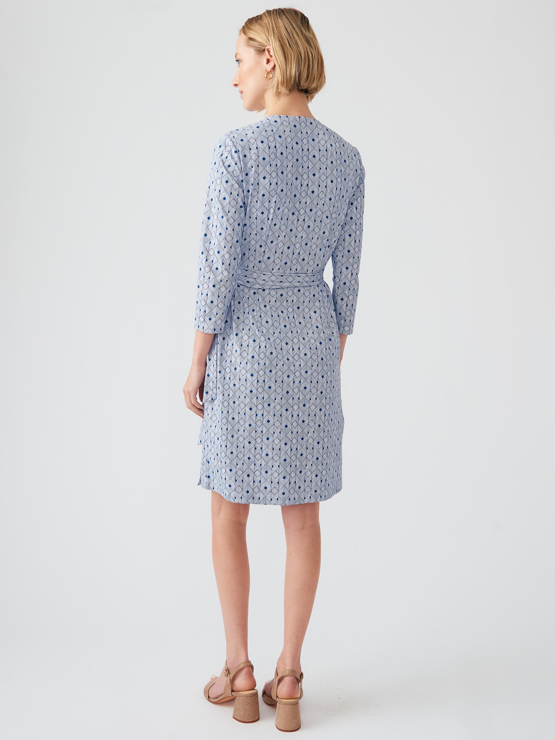J.McLaughlin Amherst dress in navy/light blue made with Catalina cloth.