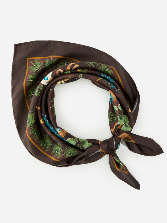 J.McLaughlin Amoura scarf in brown/multi made with silk. 