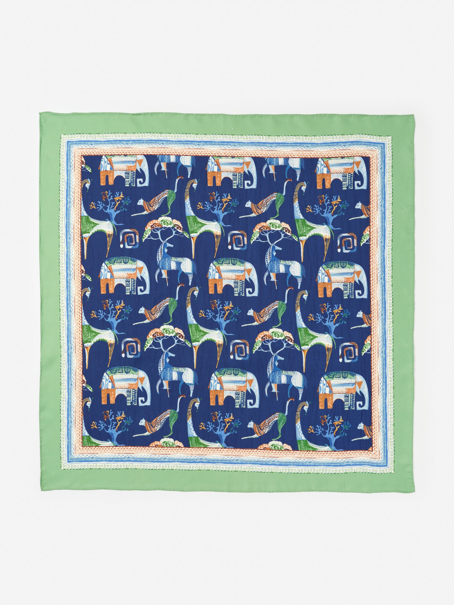 J.McLaughlin Amoura scarf in navy/multi made with silk.