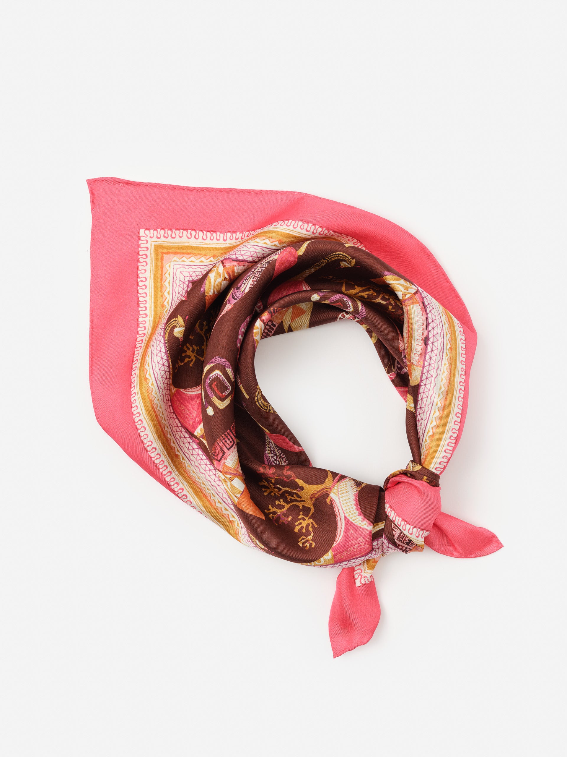 J.McLaughlin Amoura scarf in brown/multi made with silk.