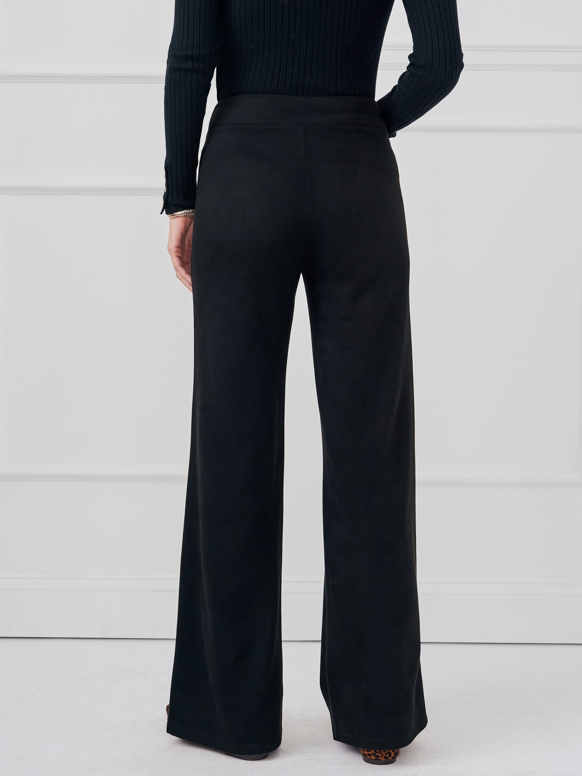 J.McLaughlin Anderson pants in black made with faux suede.