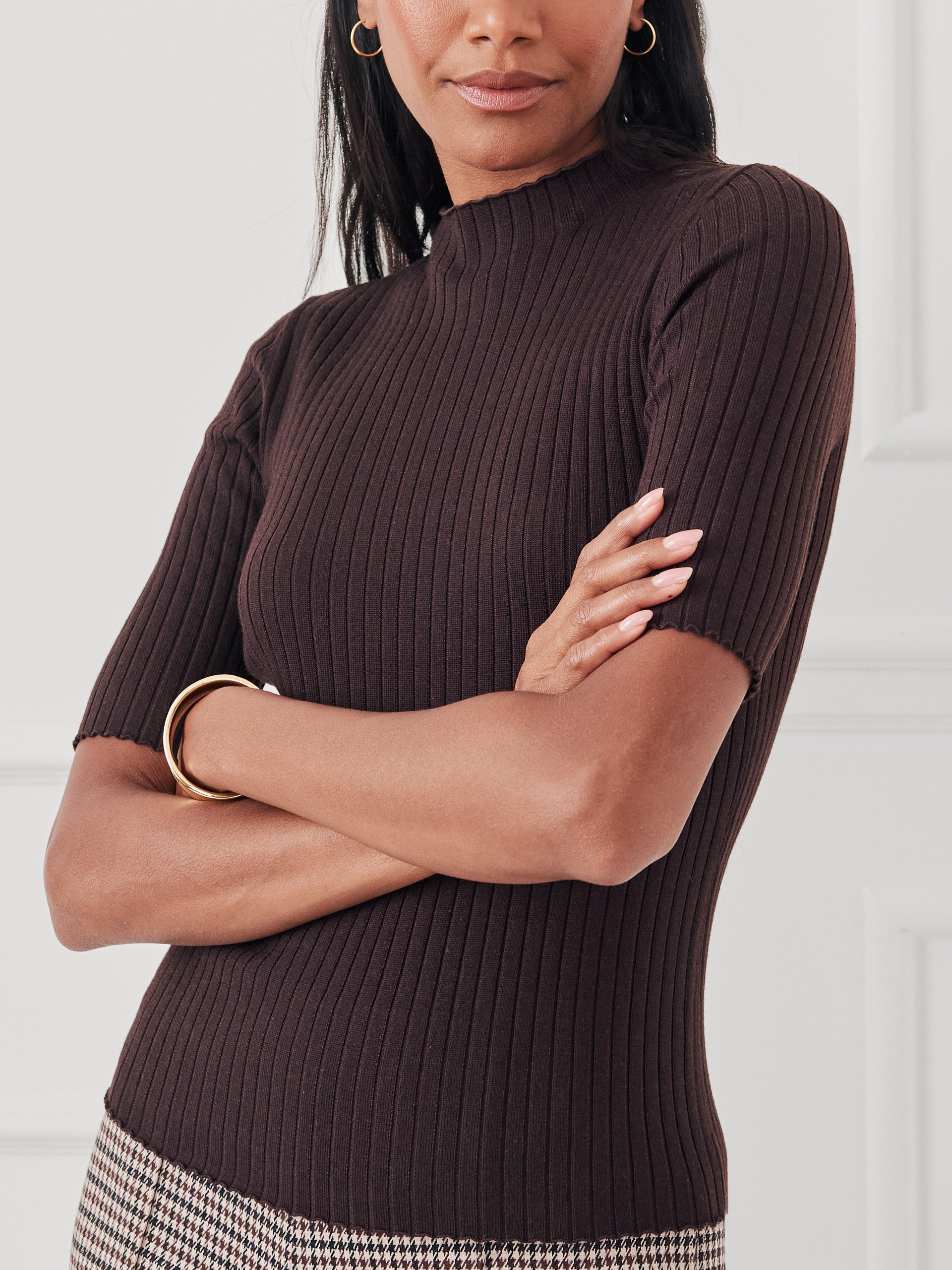 J.McLaughlin Angelica sweater in brown made with wool/silk. 