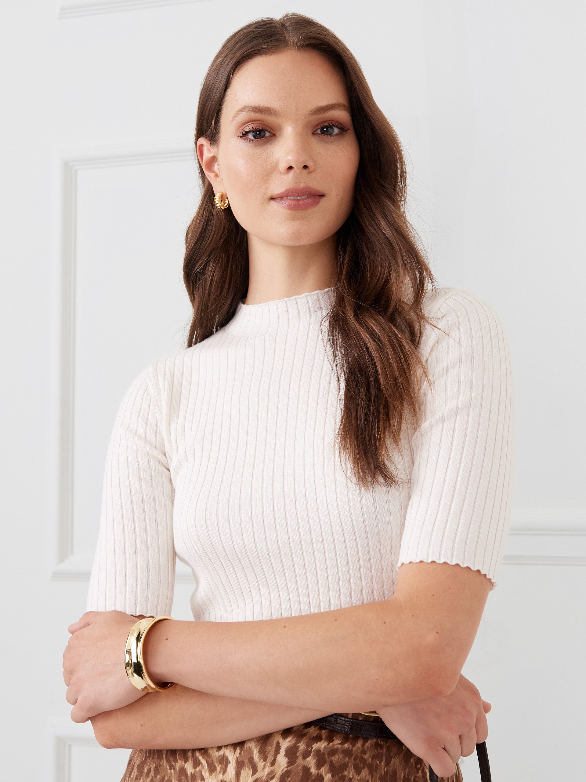 J.McLaughlin Angelica sweater in ivory made with wool/silk. 