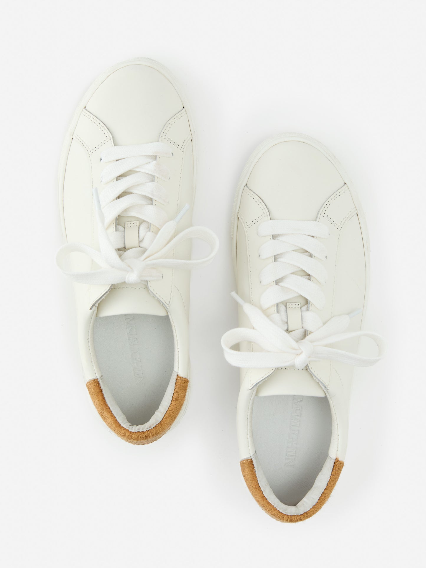 J.McLaughlin Angelique sneakers in white/light brown made with leather. 
