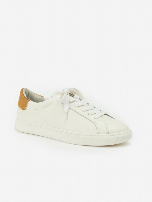 J.McLaughlin Angelique sneakers in white/light brown made with leather. 