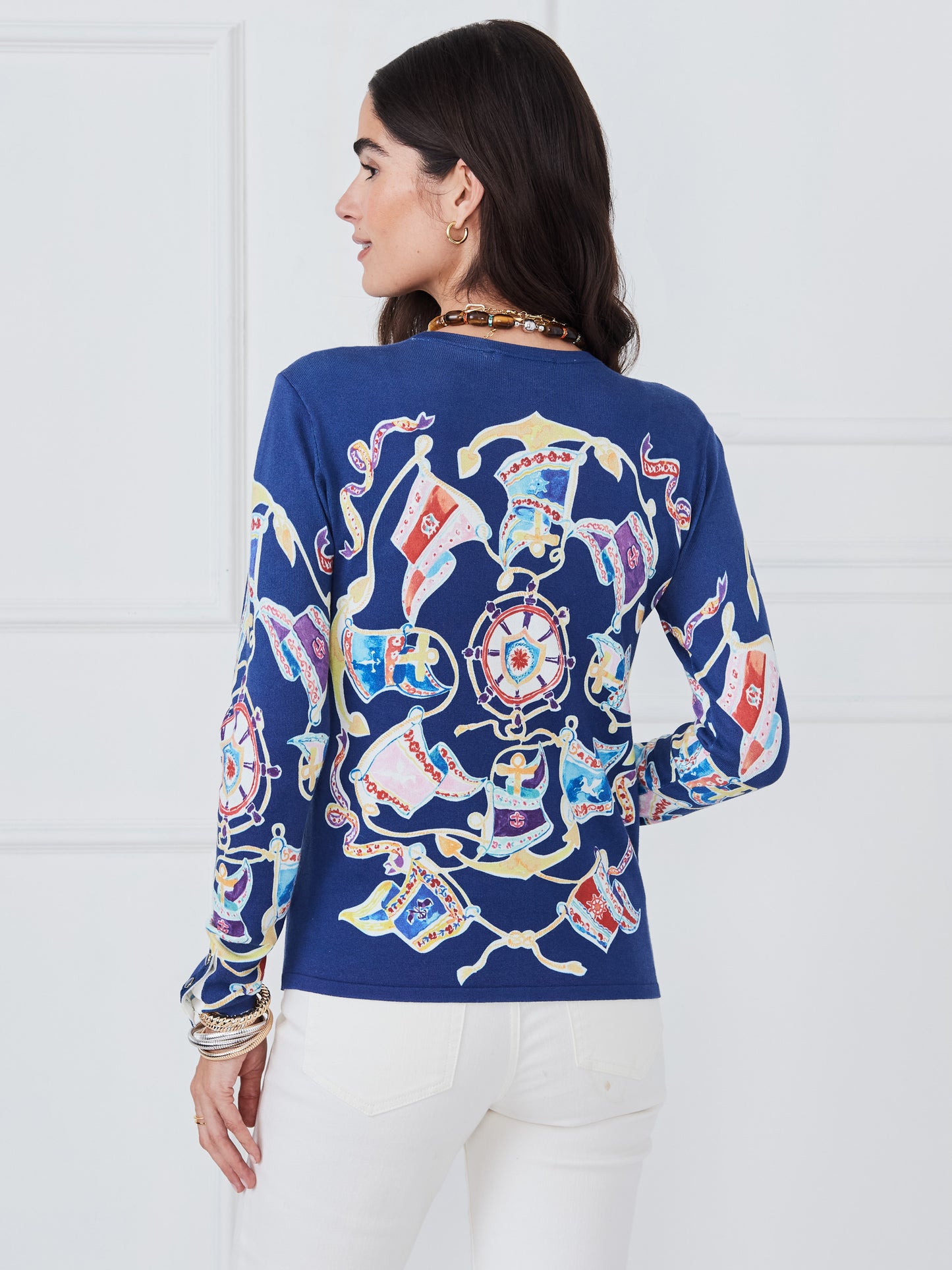 Anilee Sweater in Mini Nautical Pennant