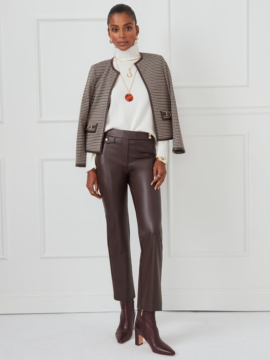 J.McLaughlin Anisa pants in dark brown made with polyurethane/nylon.