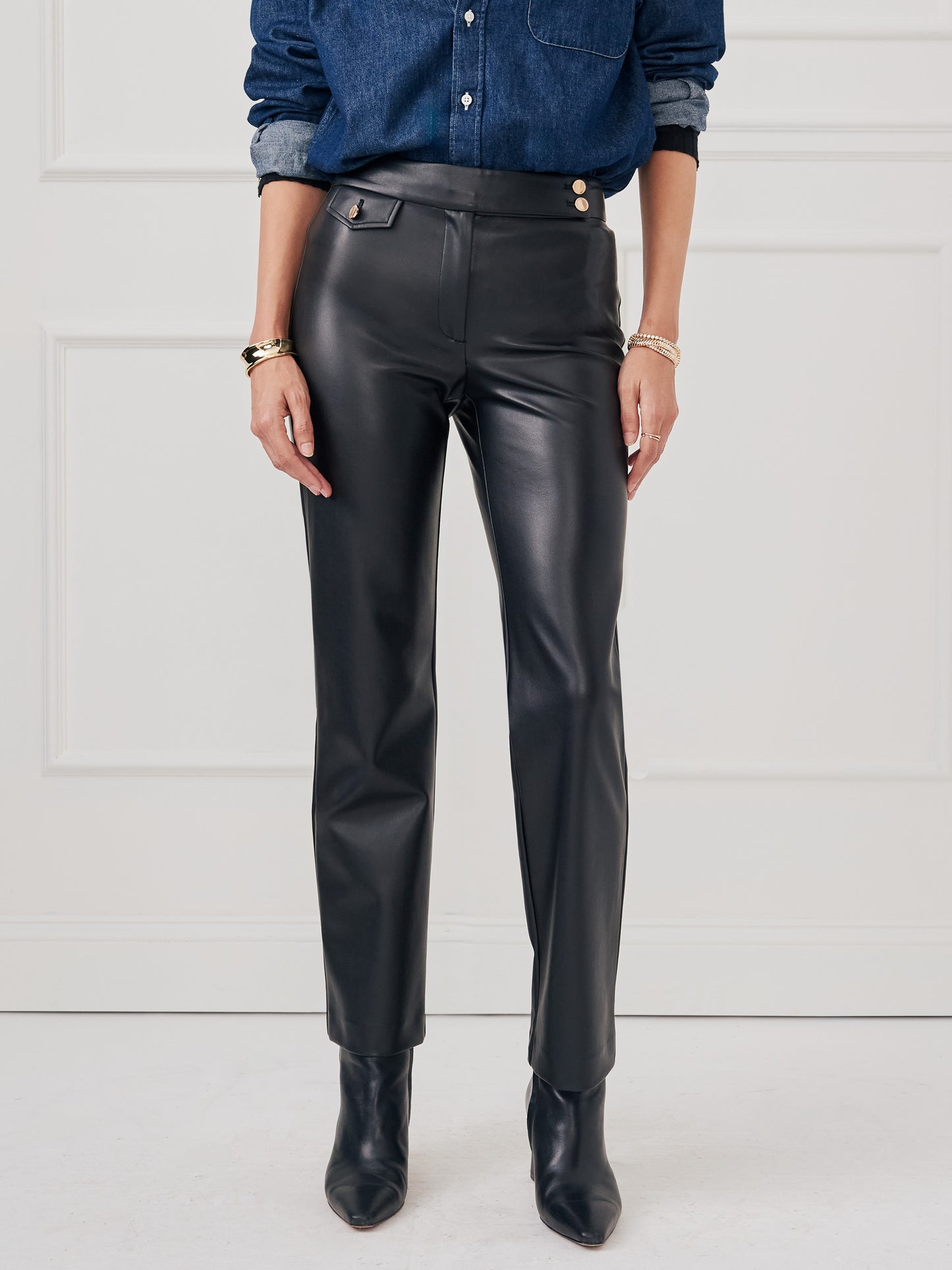 J.McLaughlin Anisa leather pants in black made with vegan leather.