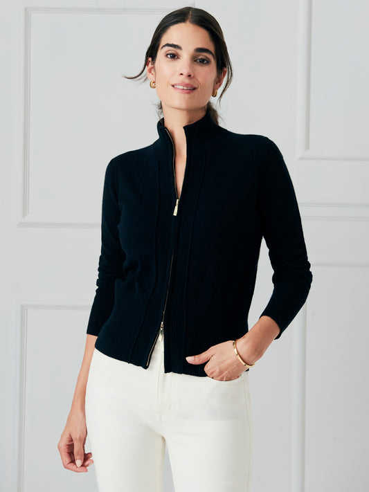 J.McLaughlin Anya sweater in black made with cashmere. 
