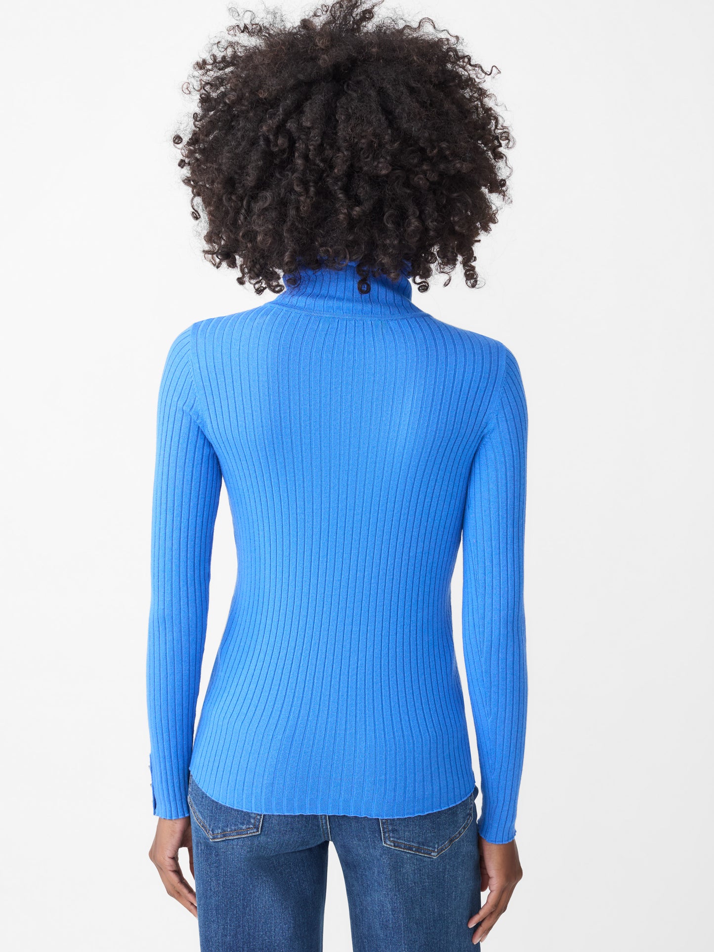 J.McLaughlin Arlette turtleneck in JMC blue made with cotton/modal.