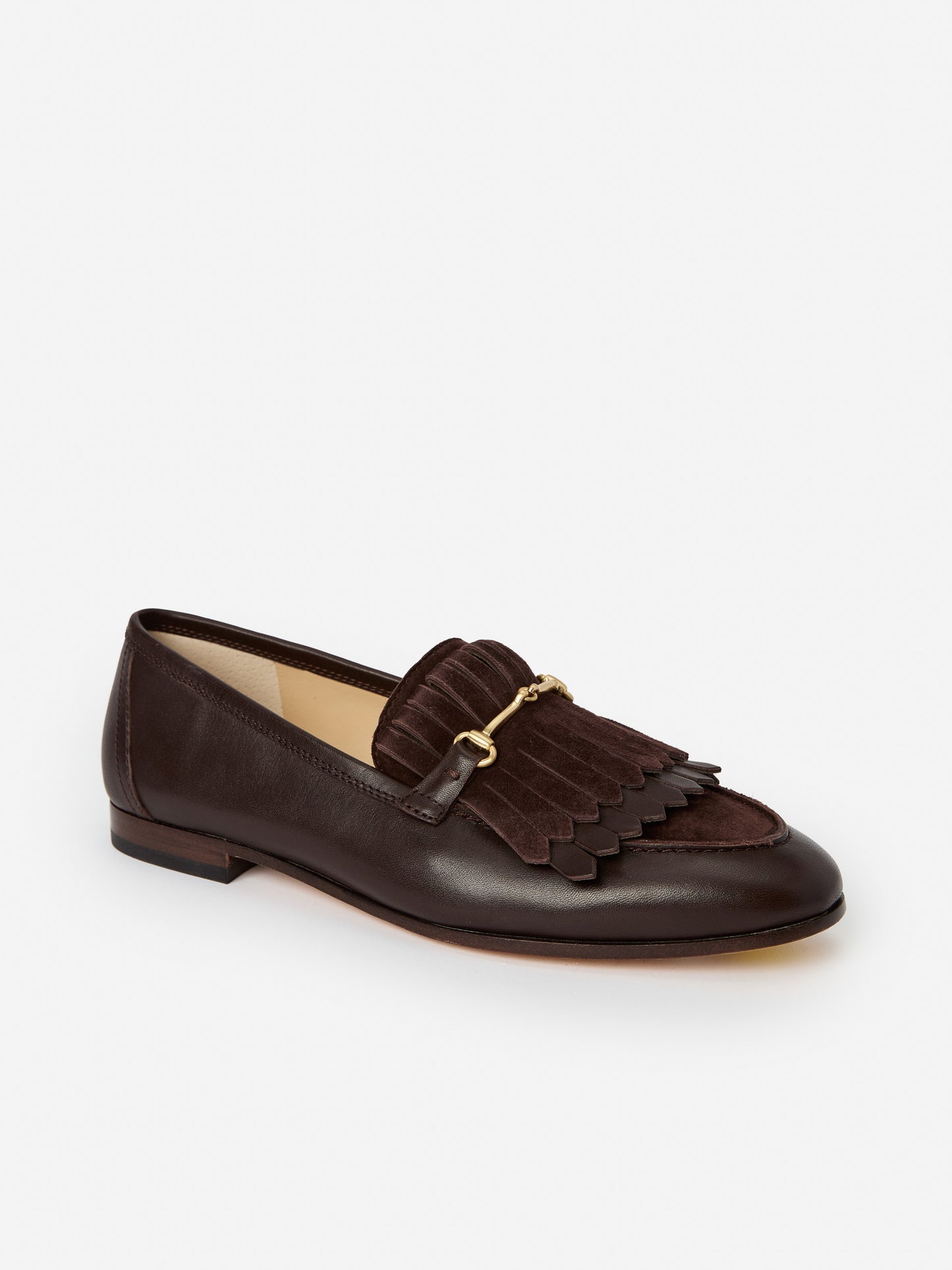J.McLaughlin Arlie loafers in brown made with suede and leather.
