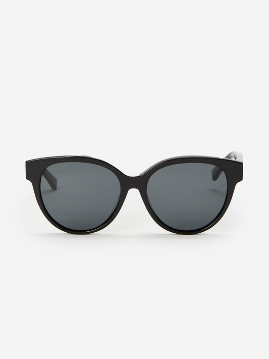 J.McLaughlin Aveleen sunglasses in black/dark purple made with acetate.