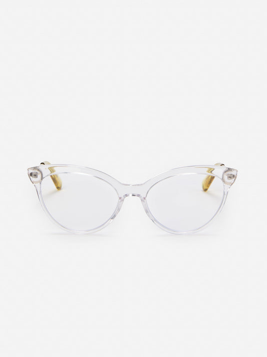 J.McLaughlin Baldwin readers in clear/yellow made with acetate.