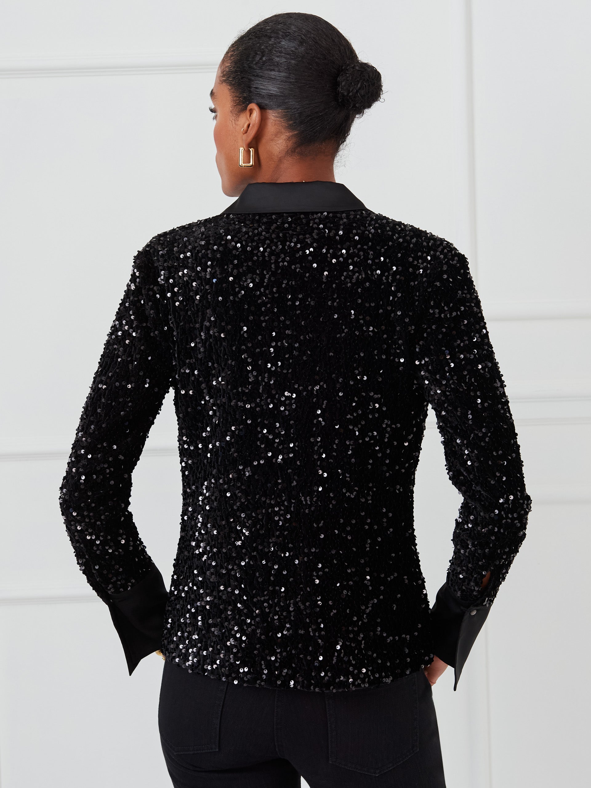 J.McLaughlin Barret top in black made with polyester/spandex.