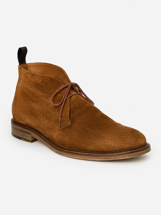 J.McLaughlin Baltis boot in cognac made with suede.