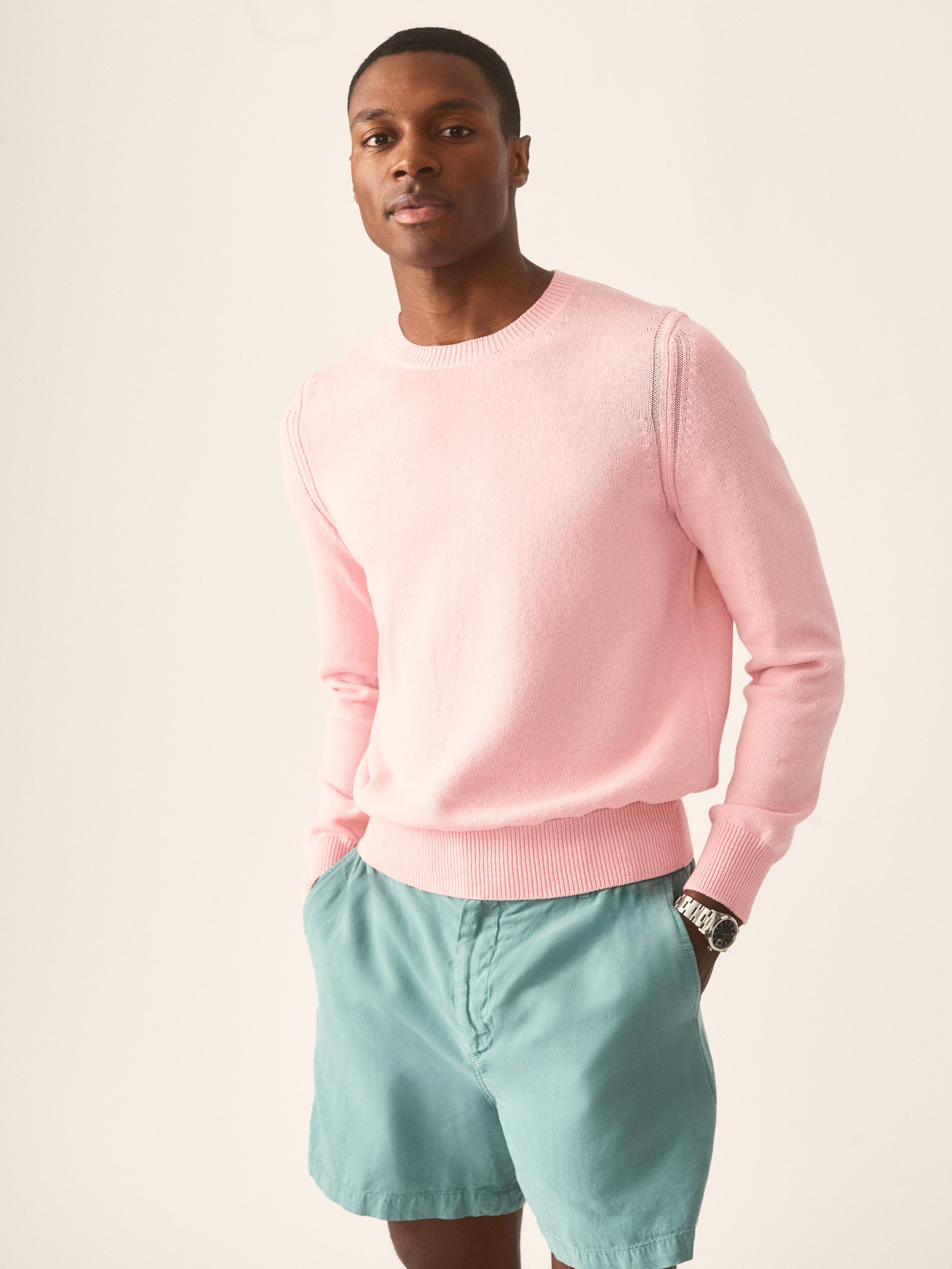 J.McLaughlin Rodrick sweater in Peony made with Cotton. 