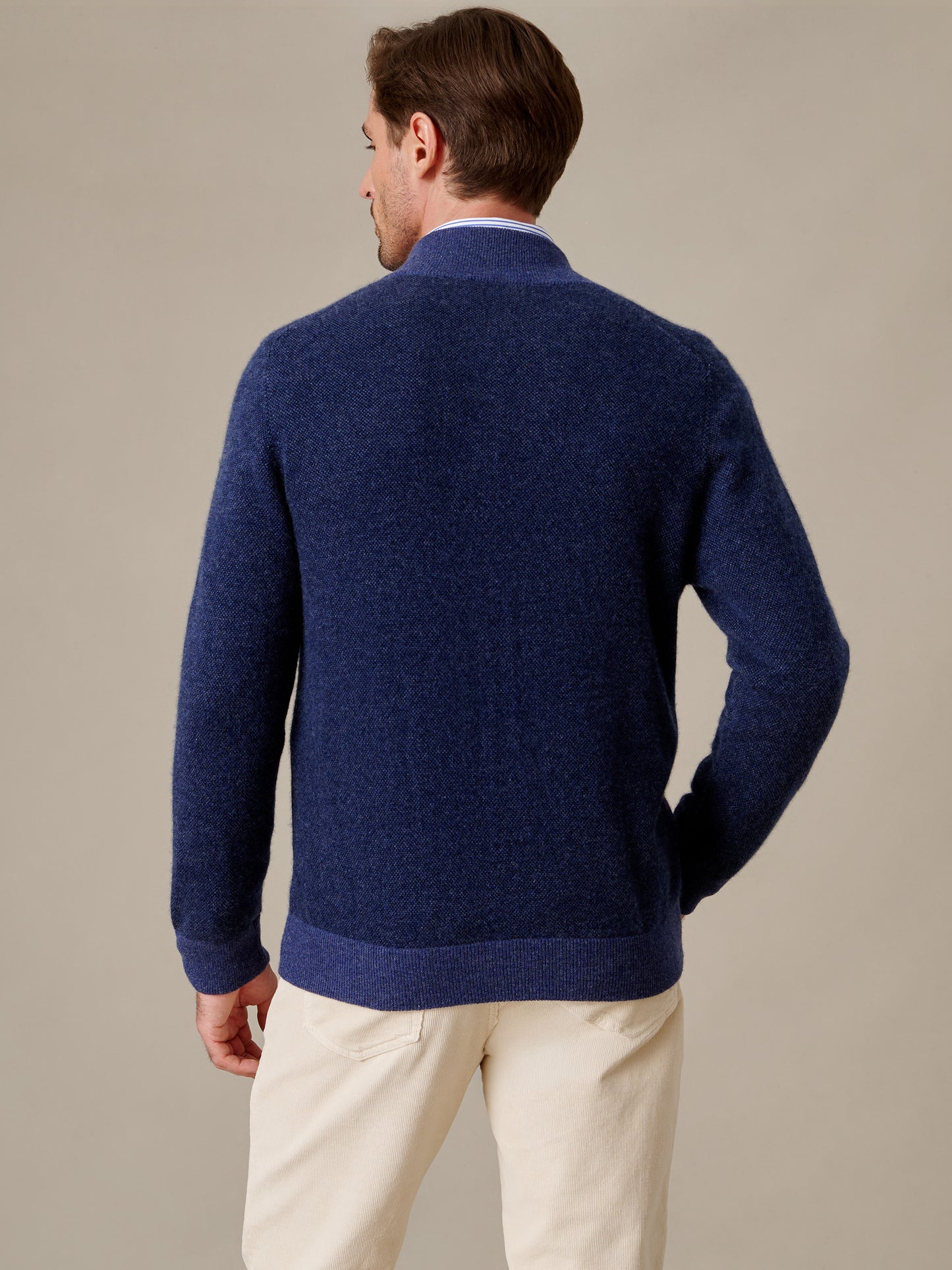 Graham Zip Sweater in Birdseye