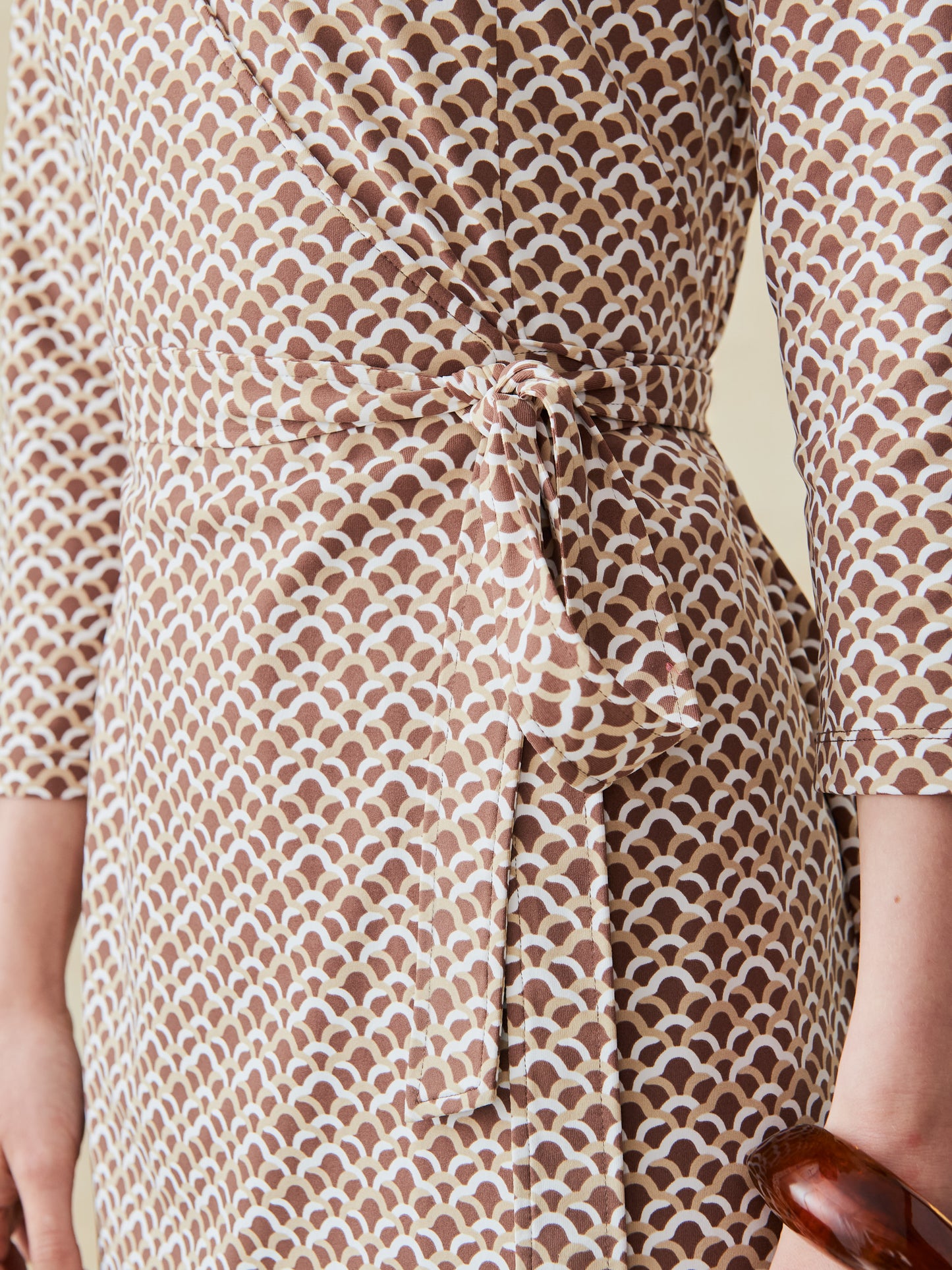 J.McLaughlin Benjamina dress in chocolate/tan made with catalina cloth. 
