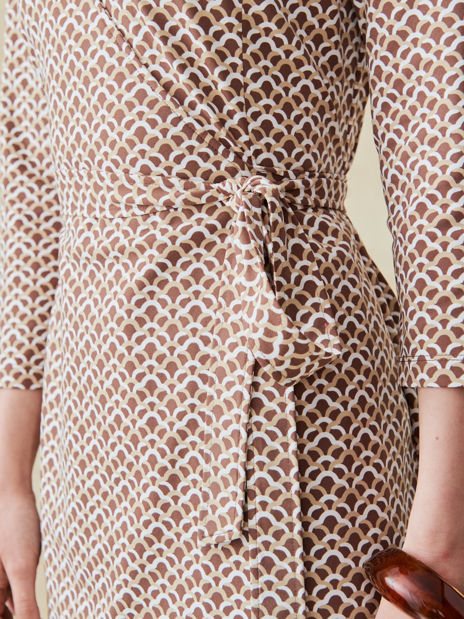 J.McLaughlin Benjamina dress in chocolate/tan made with catalina cloth. 