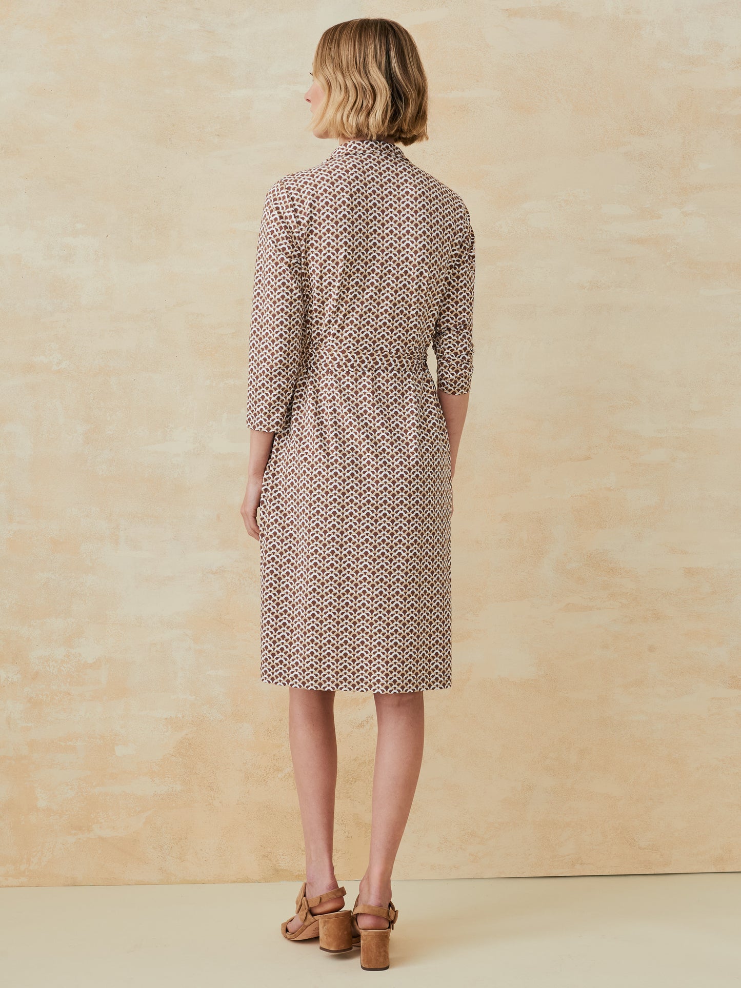 J.McLaughlin Benjamina dress in chocolate/tan made with catalina cloth. 