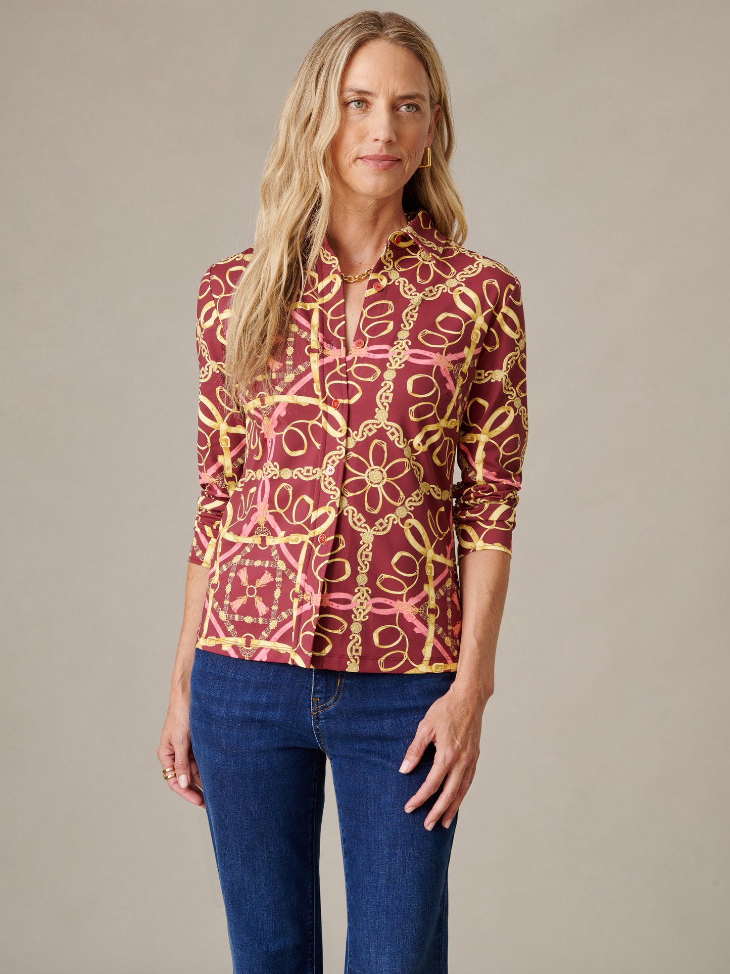 Betty Shirt in Mini Heraldic Tassel Con