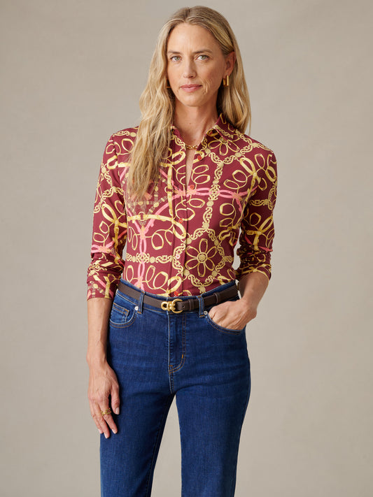 Betty Shirt in Mini Heraldic Tassel Con