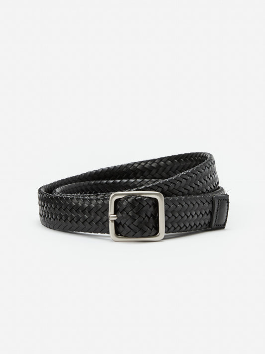 J.McLaughlin Braided Leather belt in black made with leather.