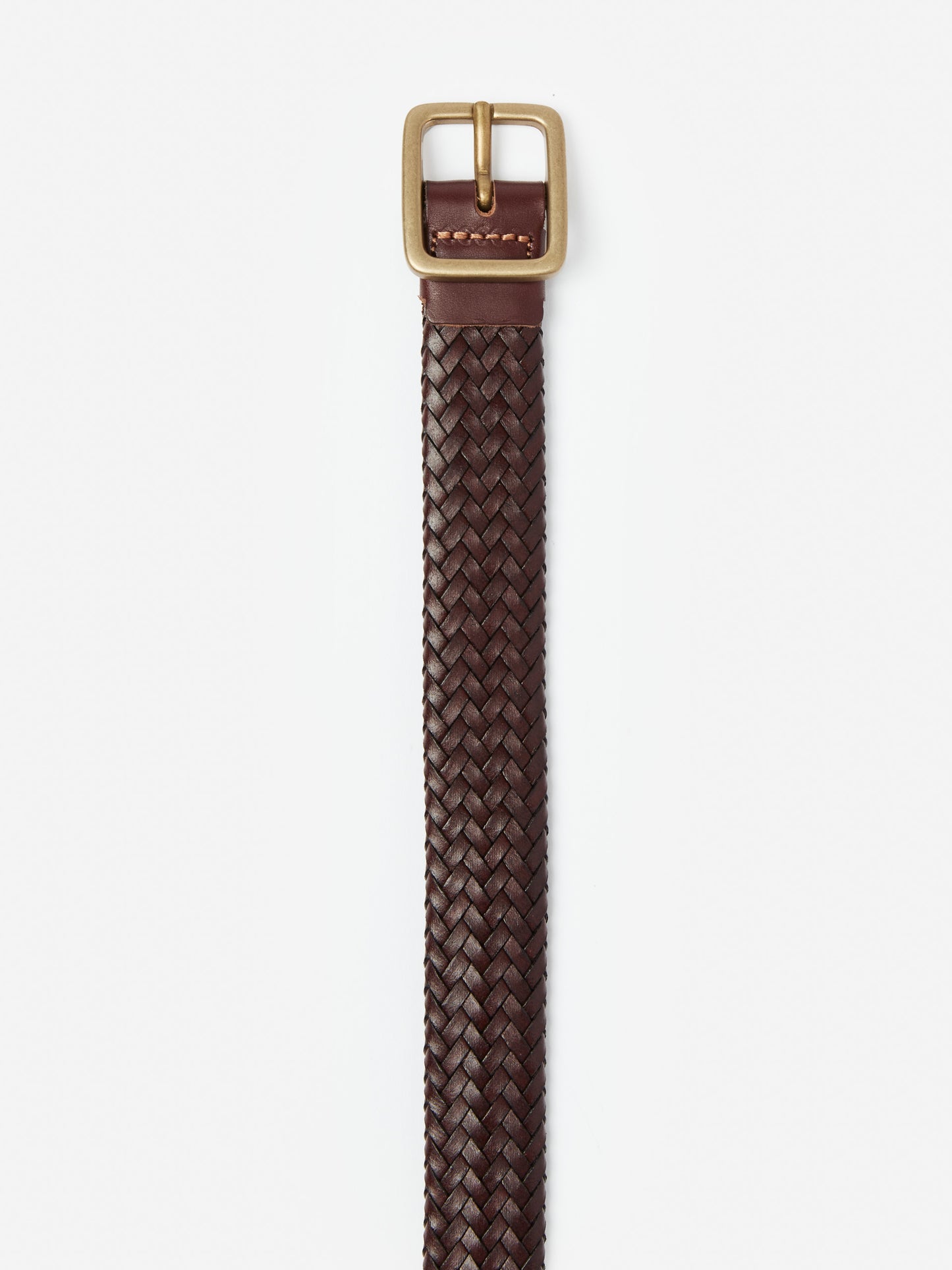 J.McLaughlin Braided Leather belt in brown made with leather.
