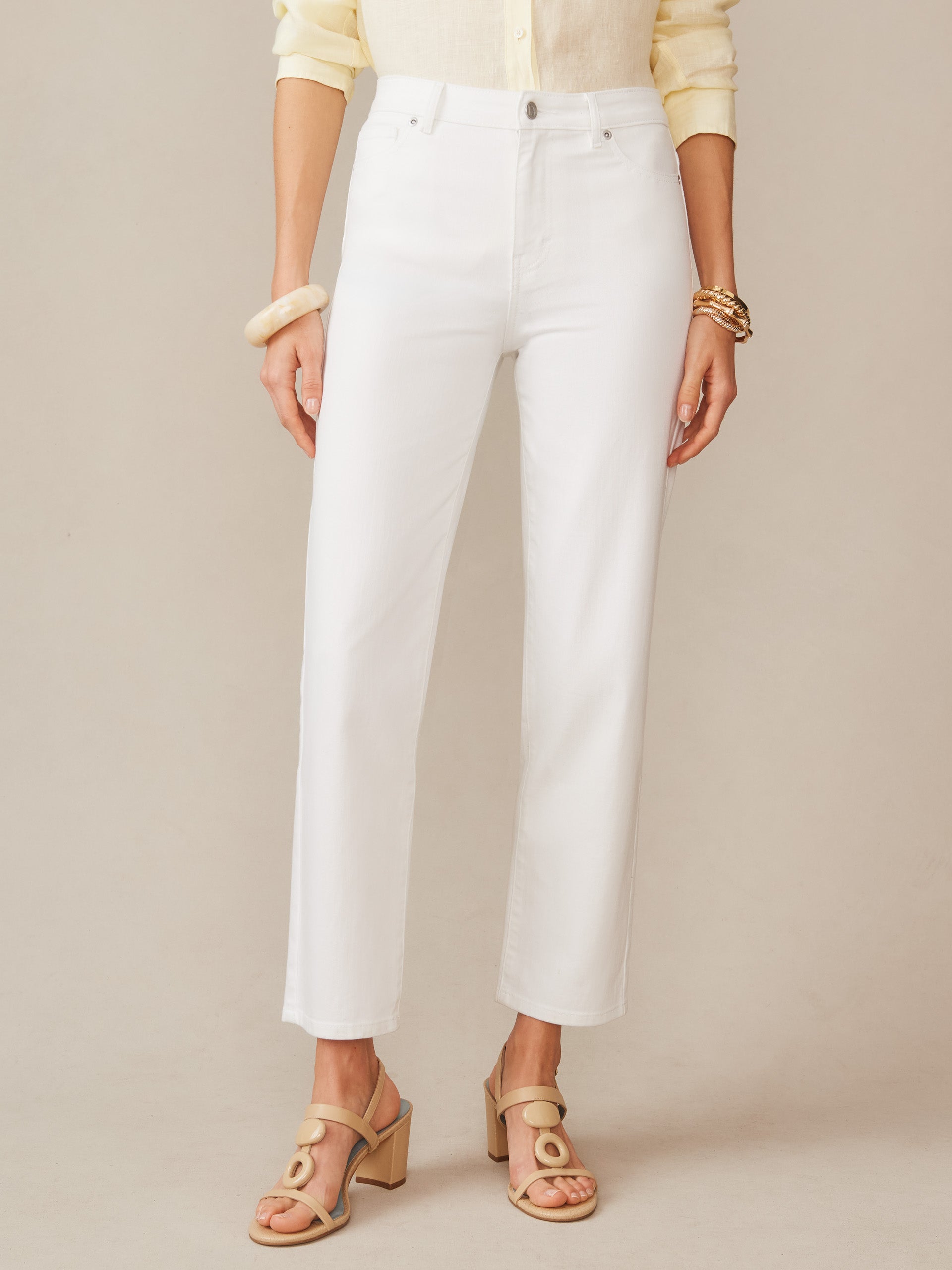 J.McLaughlin Galveston jeans in white made with cotton/denim.