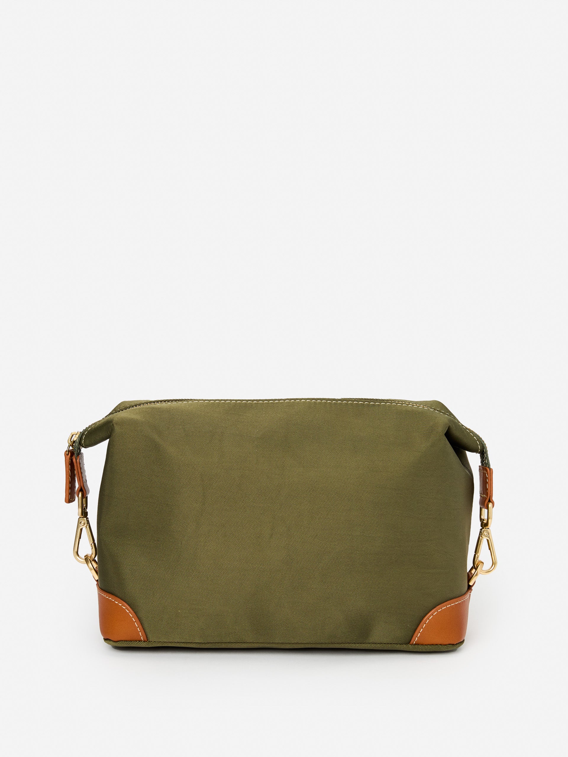J.McLaughlin Butler dopp kit in olive made with nylon.