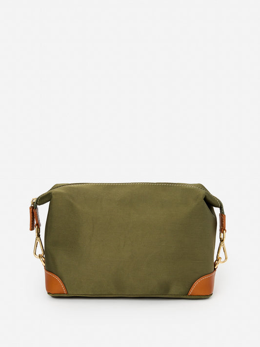J.McLaughlin Butler dopp kit in olive made with nylon.