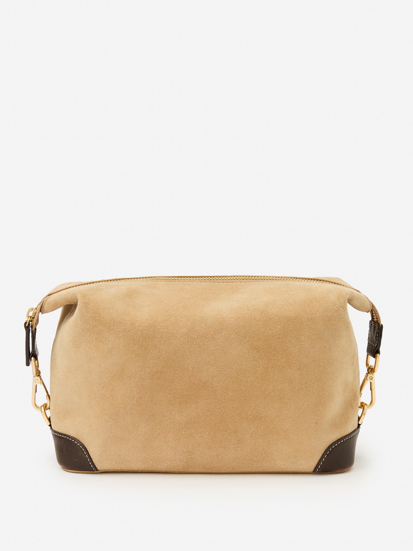 J.McLaughlin Butler dopp kit in sand made with suede.