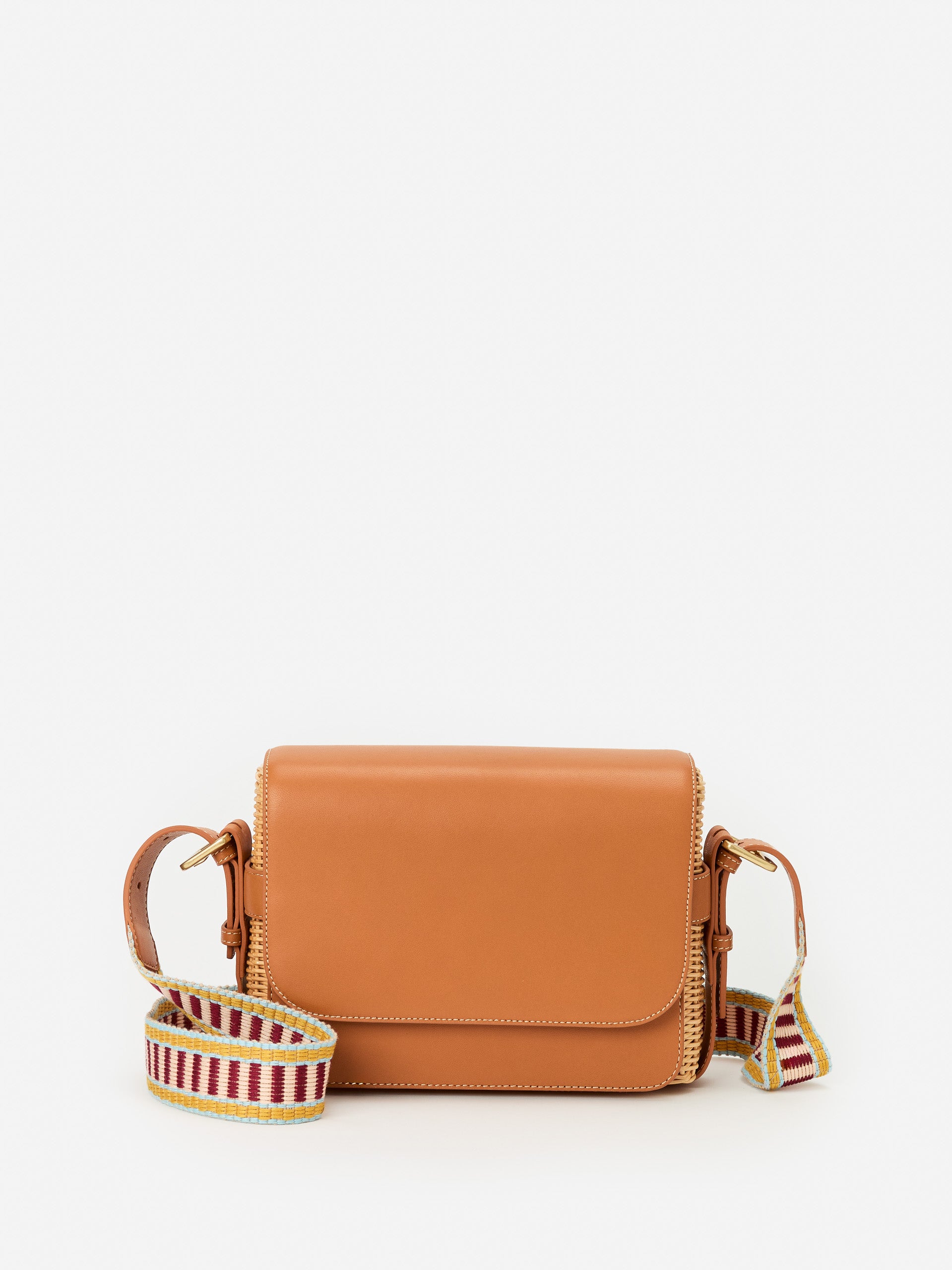 J.McLaughlin Cabott handbag in brown/natural made with leather and wicker.