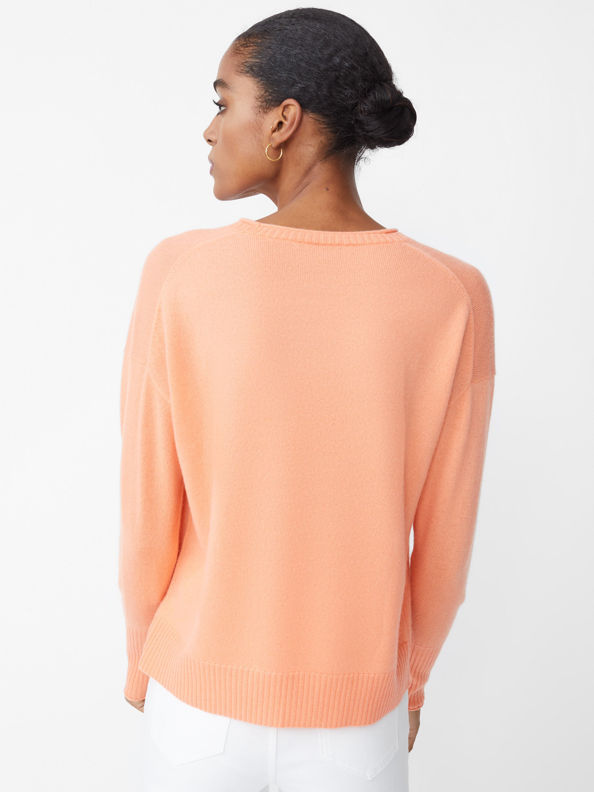 J.McLaughlin Caitie sweater in apricot made with cashmere.