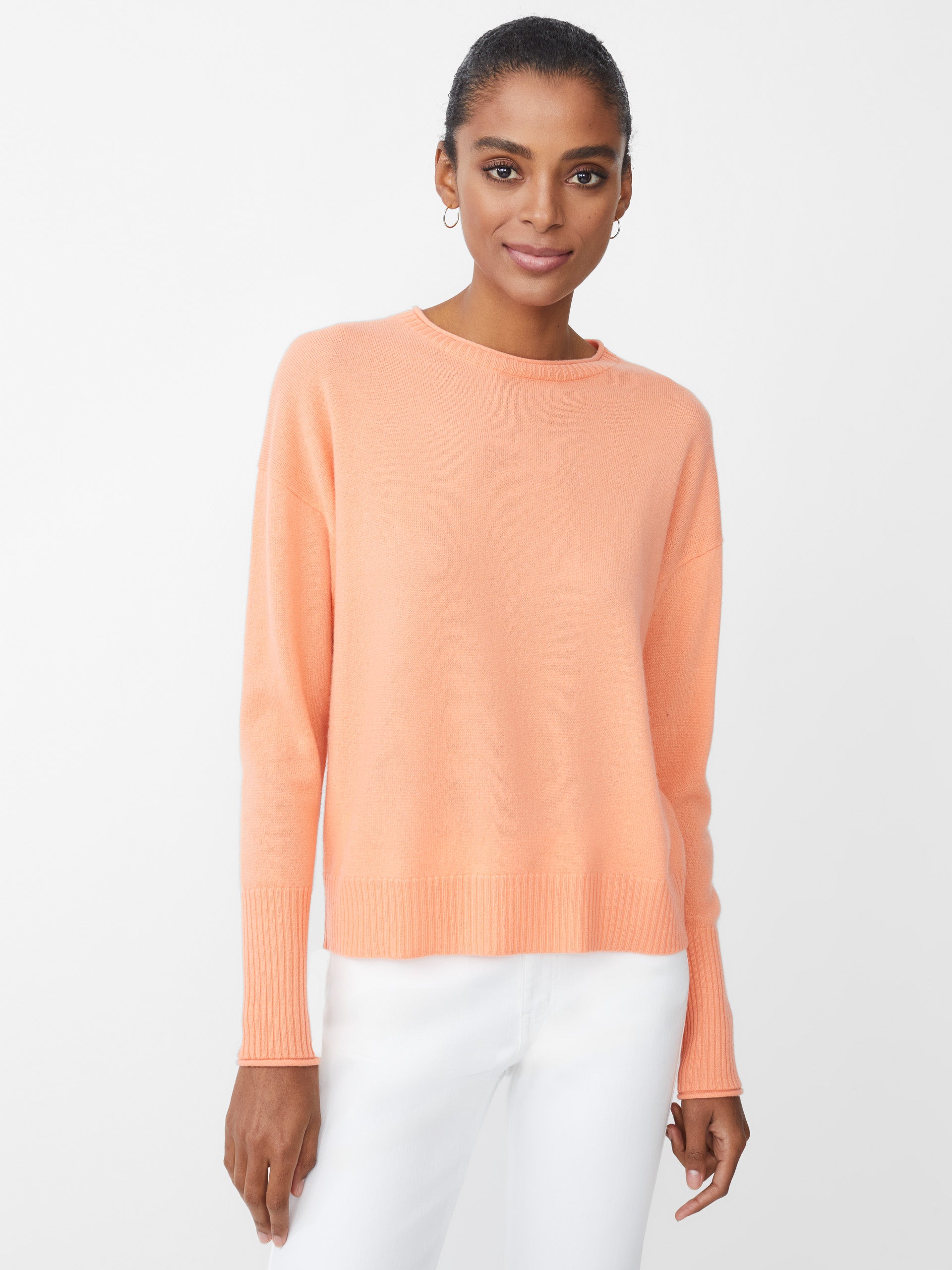 J.McLaughlin Caitie sweater in apricot made with cashmere.