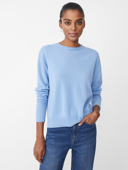 J.McLaughlin Caitie sweater in soft blue made with cashmere.