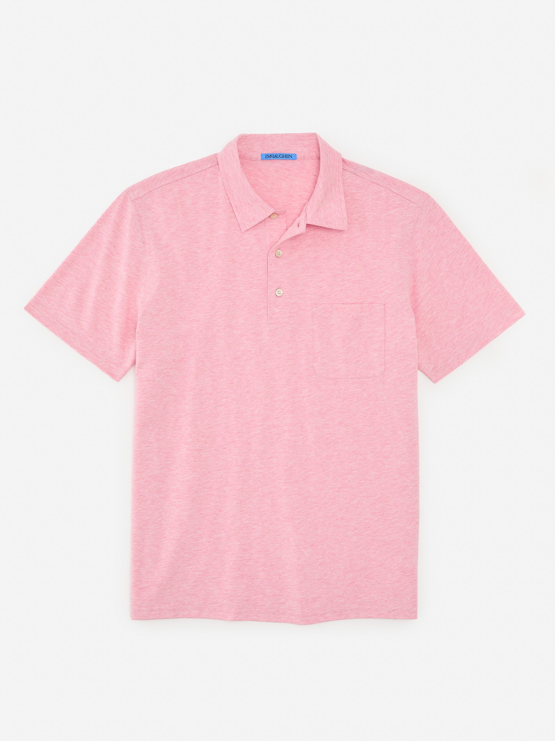 J.McLaughlin Callahan polo in heather pink made with cotton. 