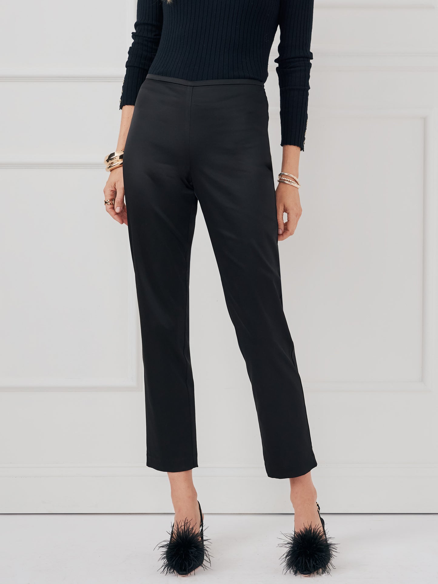 J.McLaughlin Calliope pants in black made with acetate/polyester.