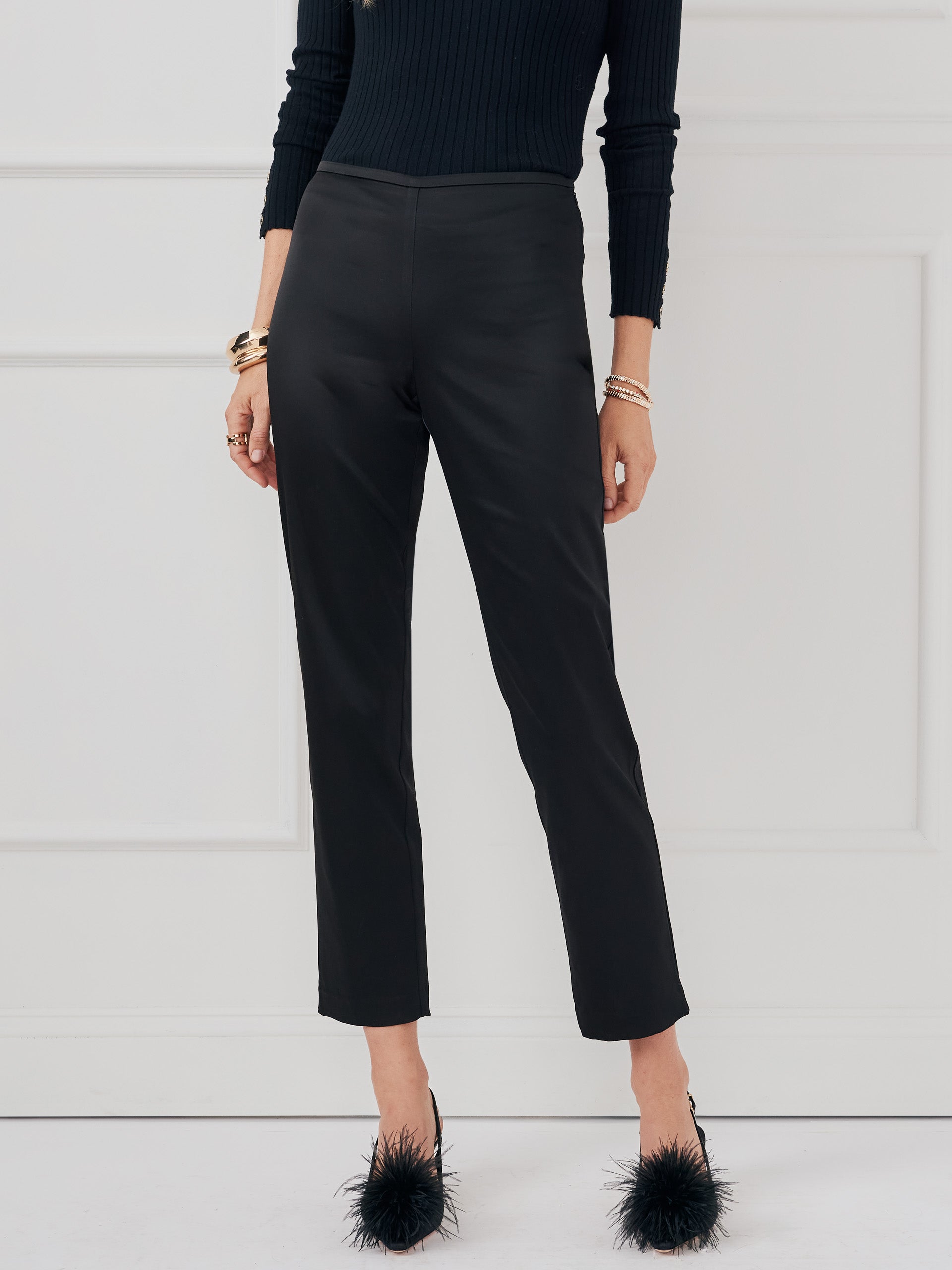 J.McLaughlin Calliope pants in black made with acetate/polyester.