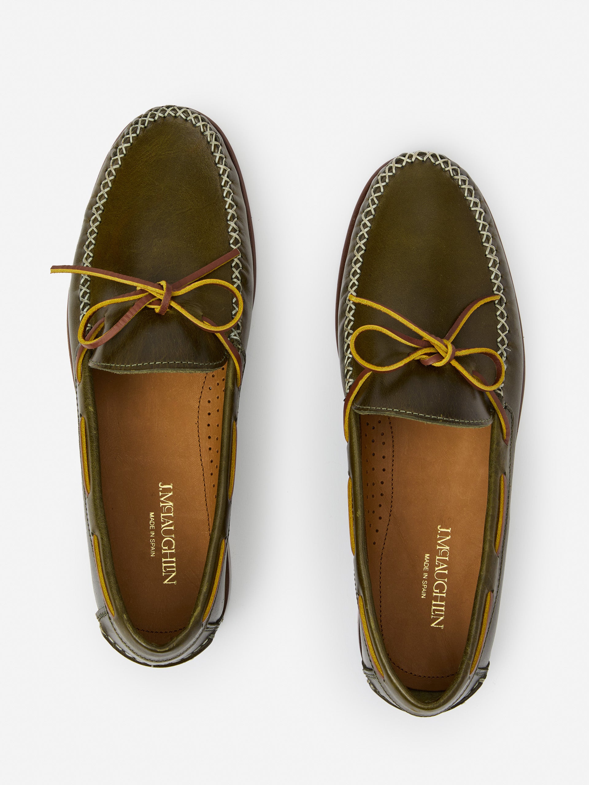 J.McLaughlin Camden shoes in dark green made with leather. 
