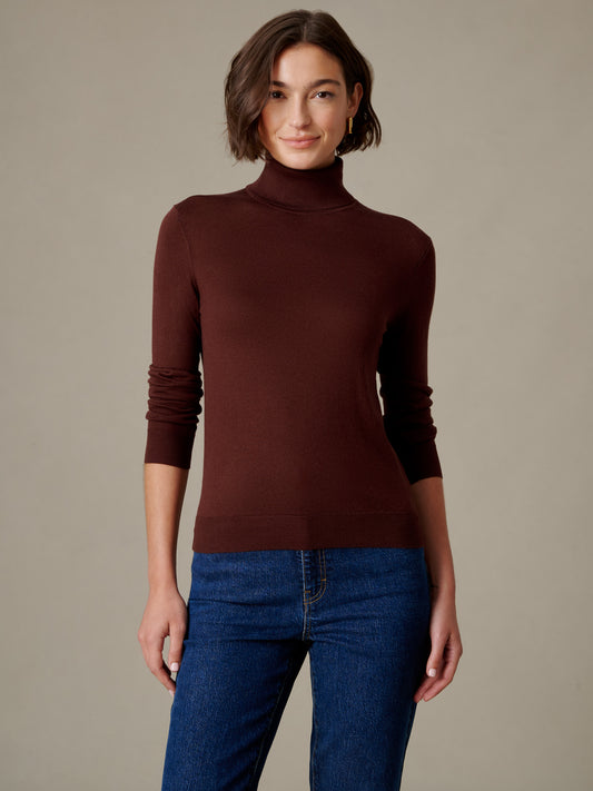 Camille Silk Blend Turtleneck
