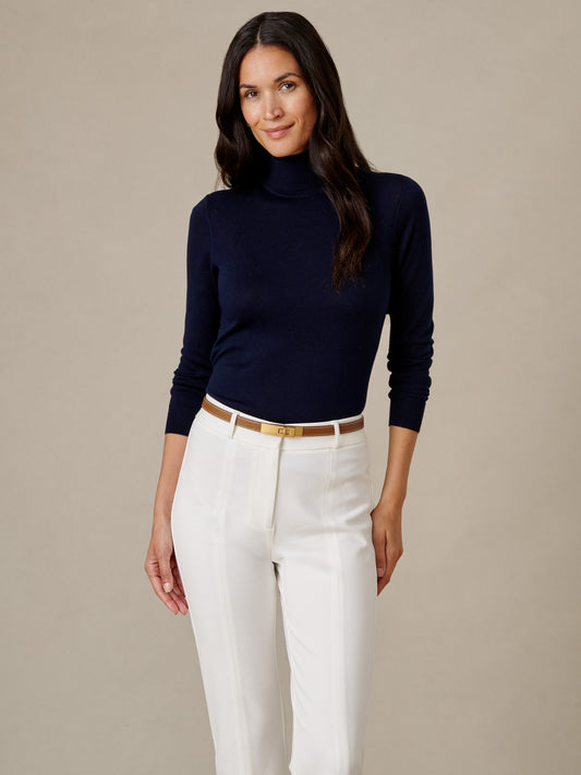 Camille Silk Blend Turtleneck